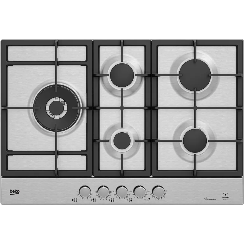 Beko piano cottura a gas, modello HIAL75226SXE - 5 fuochi 75 cm Inox
