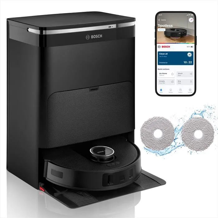 Bosch robot aspirapolvere, BCRDW3B SPOTLESS MAX, colore nero