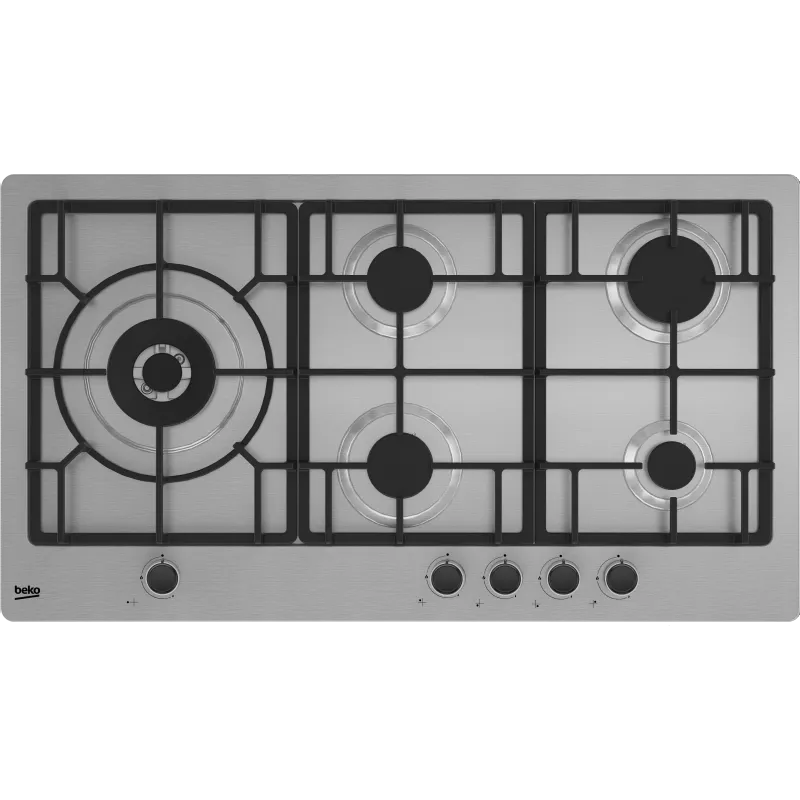 Beko piano cottura a gas, modello HIML95225SXE / HIML 95225 SXE - 5 Fuochi 90 Cm Inox