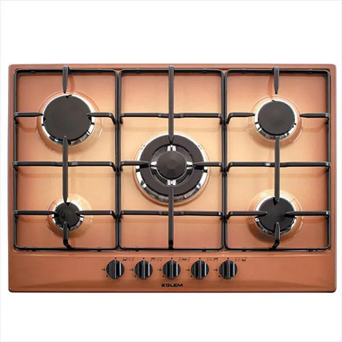 GLEM GAS piano cottura a gas, modello GT755TF 5 fuochi 68,5cm-Terra di Francia