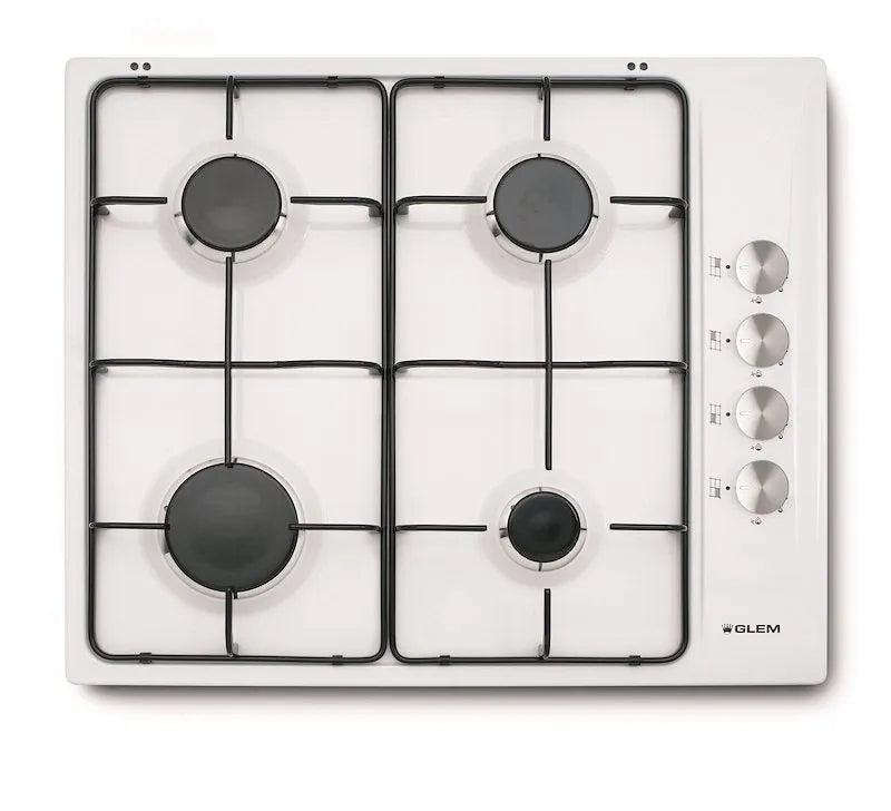 Glem Gas piano cottura a gas, Glem incasso Gtl64wh, colore bianco