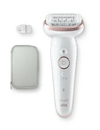 Braun modello SES9, Silk-épil 9 000 Epilatore Elettrico Oro finitura bianca 40 Pinzette Wet and Dry