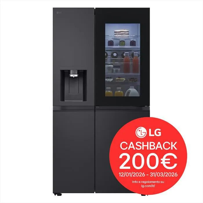 LG frigorifero, side by side GSXE91EVAD Classe D 628L, colore nero