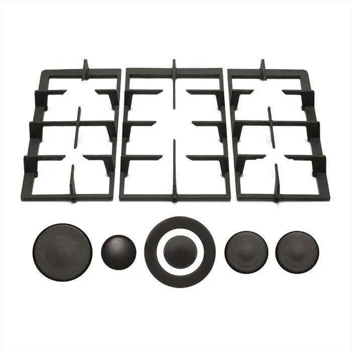 Glem Gas, 9N95GH kit 3 griglie in ghisa + coprispartifiamma, colore nero
