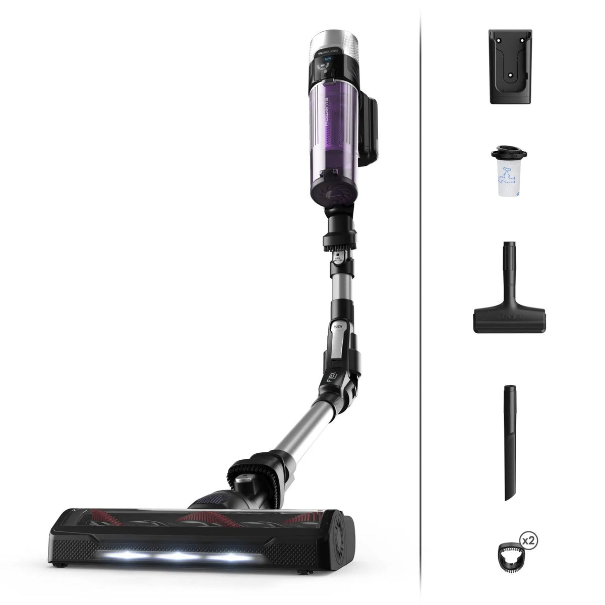 Rowenta aspirapolvere, RH2037 a Bastone 2in1 con contenitore raccoglipolvere Batteria finitura nera Viola