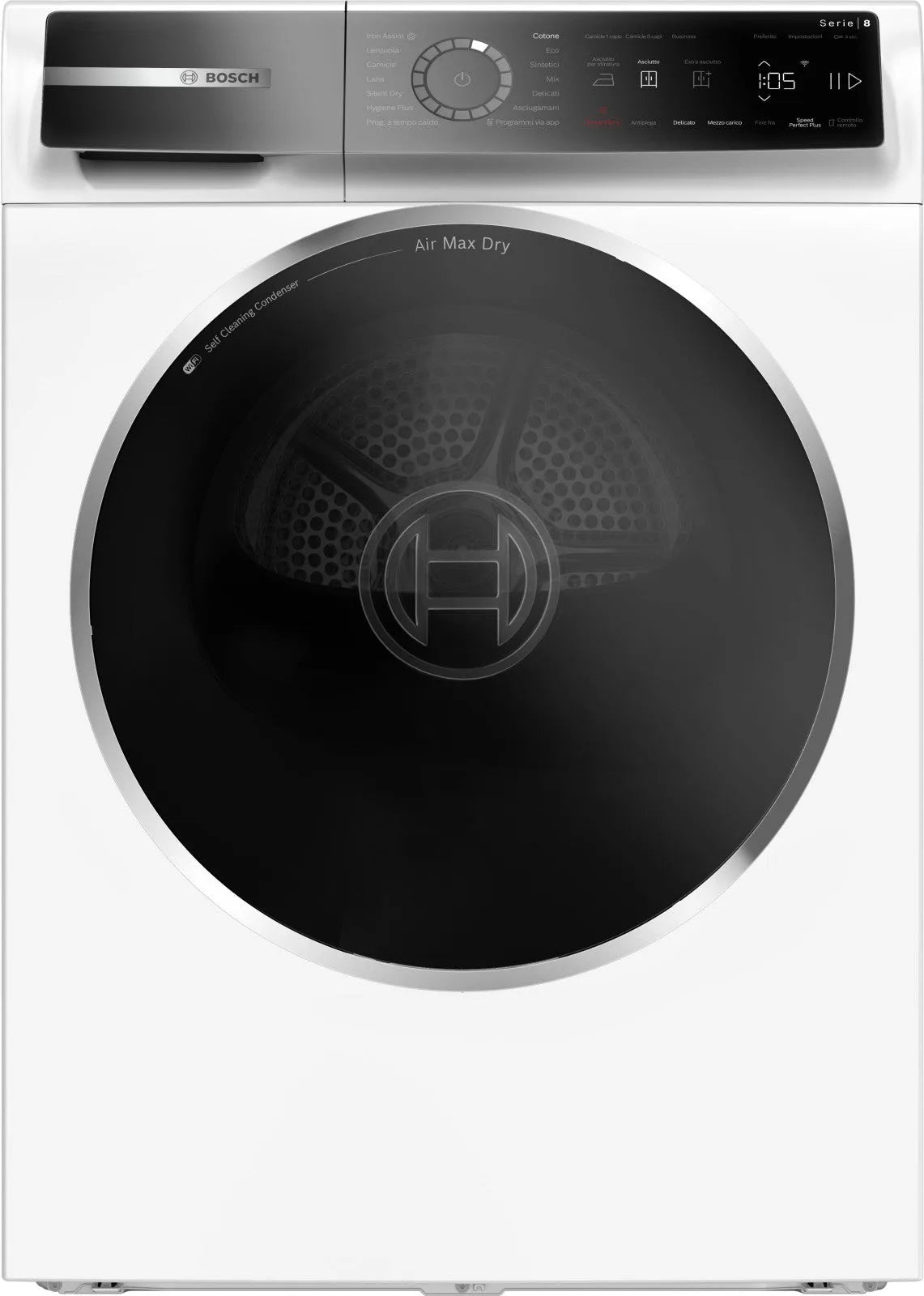 Bosch asciugatrice, Serie 8 WRB247C0IT Pompa di Calore 9 Kg installazione libera finitura bianca