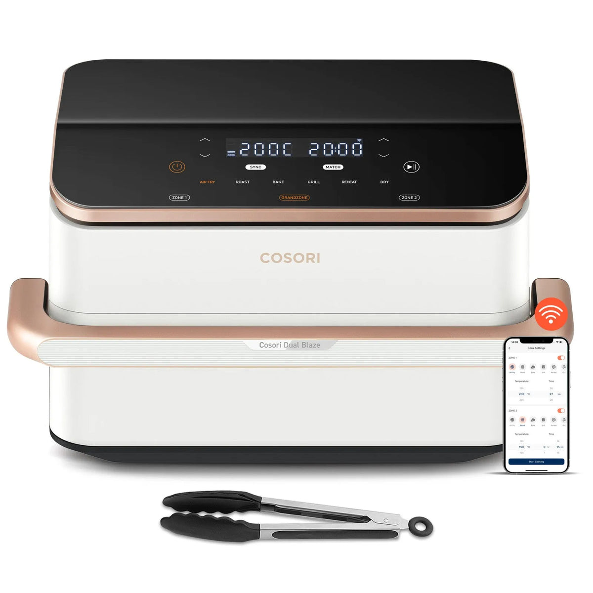 friggitrice ad aria, Dual Blaze Twinfry modello CAF-TF101S-WEUR 10 Litri Bianca, COSORI