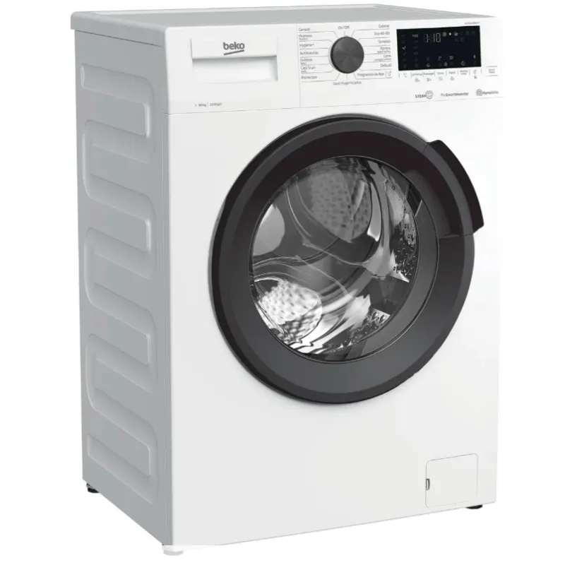Beko lavatrice, WTX101486AI-IT - 10kg 60 cm 1400 giri Inverter a Vapore classe di efficienza energetica A Bianca