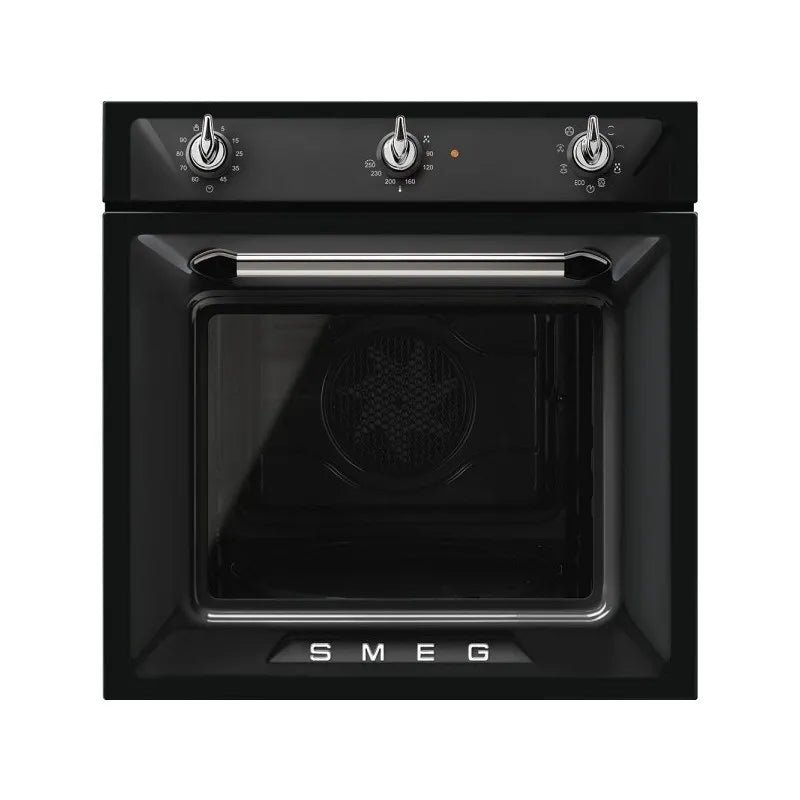 SMEG forno, SF6905N1 - per installazione a incasso 60 cm finitura nera Termoventilato Pulizia Vapor Clean classe di efficienza energetica A