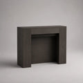 Consolle da ingresso 120x35x80 cm nera in MDF con struttura rettangolare e vano aperto