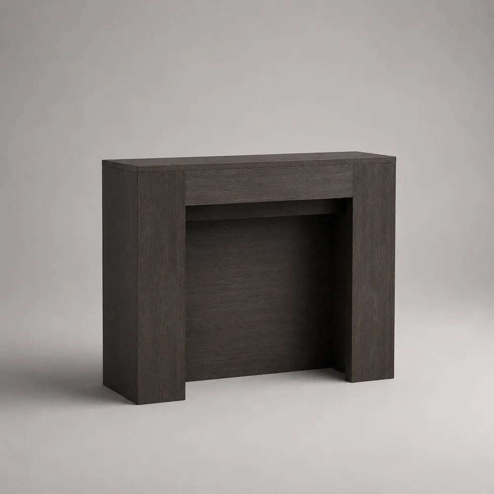 Consolle da ingresso 120x35x80 cm nera in MDF con struttura rettangolare e vano aperto