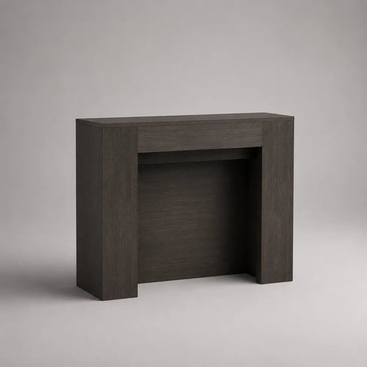 Consolle da ingresso 120x35x80 cm nera in MDF con struttura rettangolare e vano aperto