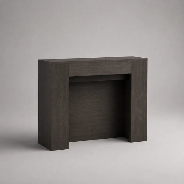 Consolle da ingresso 120x35x80 cm nera in MDF con struttura rettangolare e vano aperto
