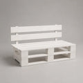 Panca da giardino 3 posti in legno di pino bianco con schienale a doghe 150 x 60 x 85 cm