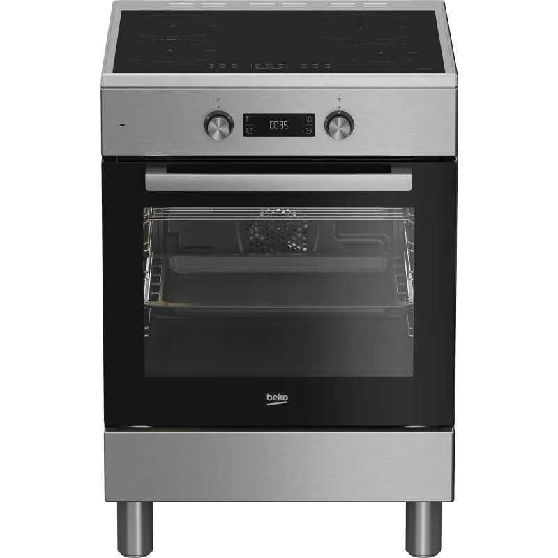 Beko forno elettrico, FSE69300X - Cucina con Piano a Induzione Multifunzione 4 zone di cottura e 60cm Inox