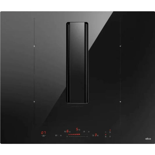 Elica piano cottura a induzione, modello PRF0196211 NIKOLATESLA ALPHA B BL/A/60 - vetro finitura nera 60cm cappa integrata Aspirante