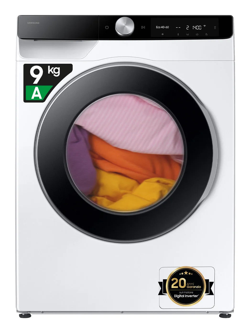 Samsung lavatrice, WW90DG6G94LKU3 9kg 1400 Giri classe di efficienza energetica A a a carica frontale finitura bianca