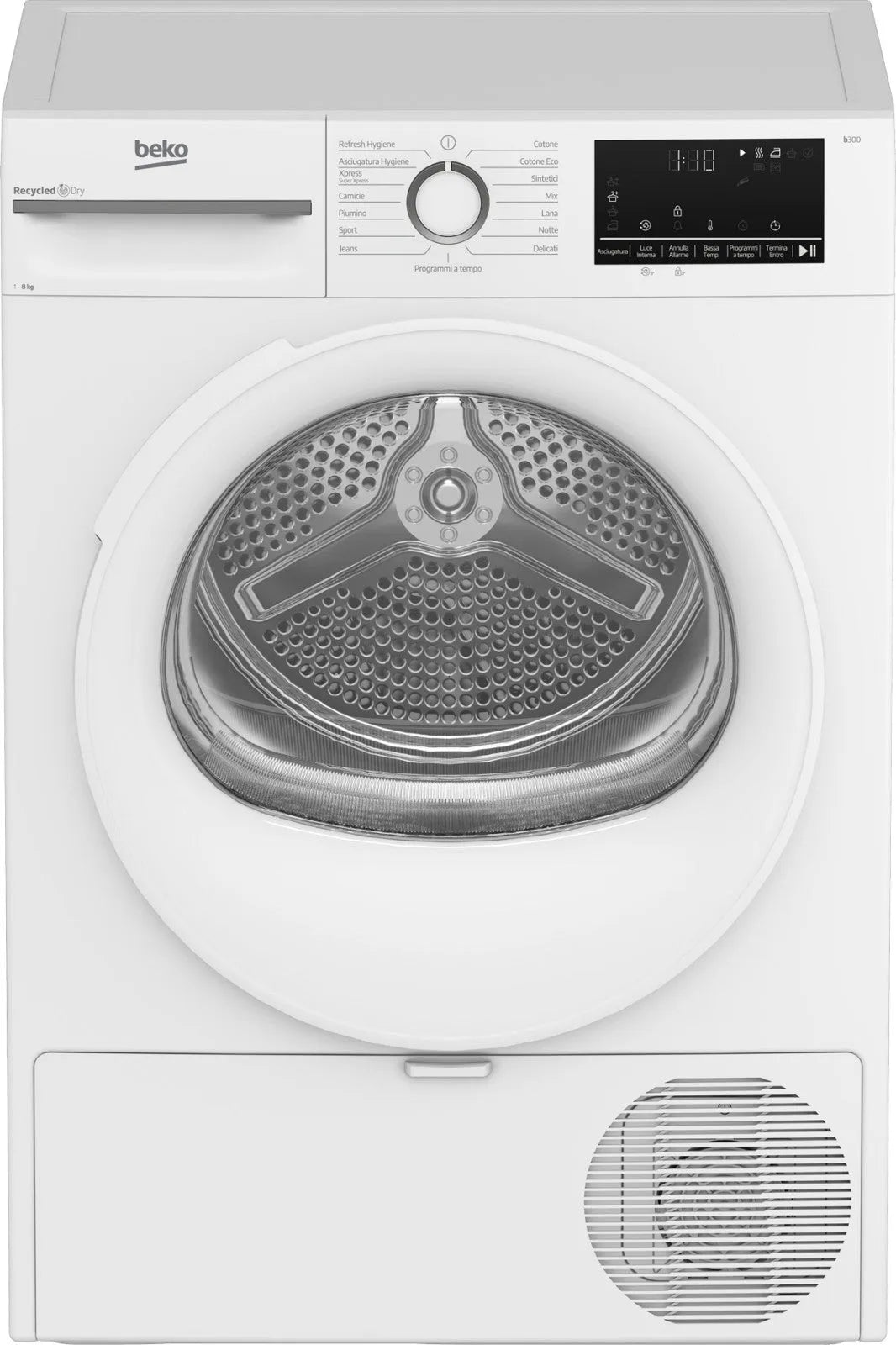 Beko asciugatrice, BMT481WI_IT Pompa di Calore 8kg classe di efficienza energetica C Motore Inverter Bianca