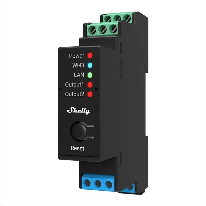 SHELLY, Interruttore relè PRO 2PM, colore nero