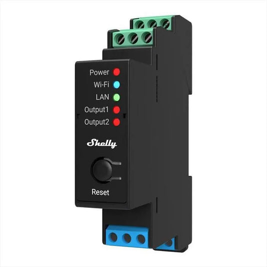 SHELLY, Interruttore relè PRO 2PM, colore nero