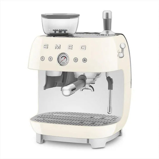SMEG macchina da caffè, +macinacaffè 50's Style modello EGF03CREU-Panna LUCIDO