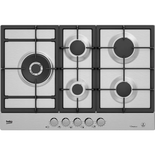 Beko piano cottura a gas, modello HIAL75226SXE - 5 fuochi 75 cm Inox