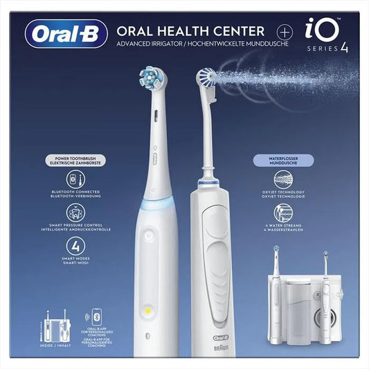 Oral-B idropulsore dentale, Spazzolino + HEALTH CENTER, colore bianco