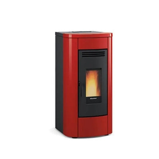 stufa a pellet, Klaudia 5.0 Acciaio Verniciato Ceramica 8 kW finitura bianca Bordeaux finitura nera, Extraflame