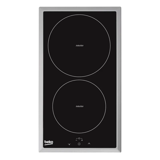 Beko piano cottura a induzione, modello HDMI 32400 DTX / HDMI32400DTX - in Vretroceramica finitura nera Domino - 30 cm 2 zone cottura