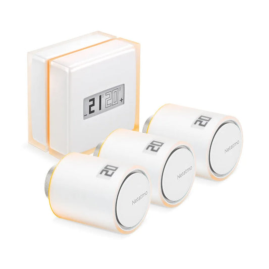Termostato Intelligente Netatmo Kit, Termostato Intelligente con 3 Valvole Wi-Fi Programmabile Risparmio Energetico