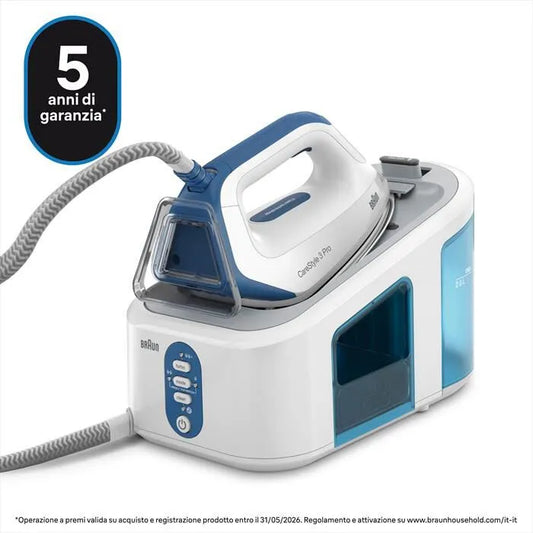 BRAUN SISTEMA STIRANTE CARESTYLE 3 PRO -finitura bianca BLU IS3157BL