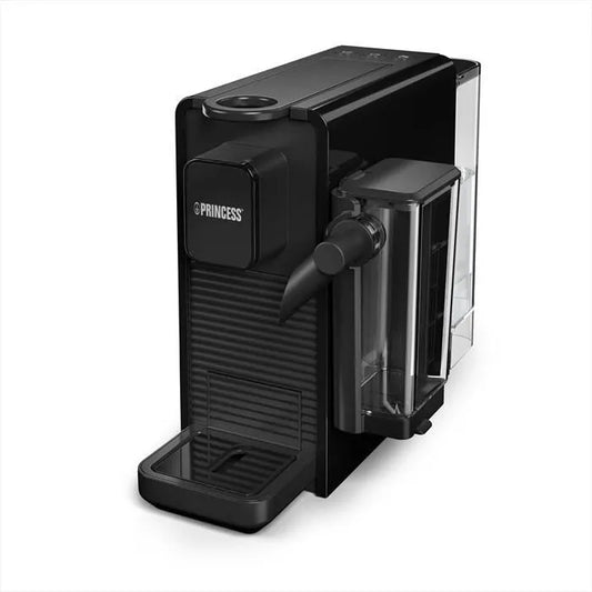 PRINCESS Nespresso, MACCHINA CAFFè CAPSULE E LATTE PRO-finitura nera, Plastica