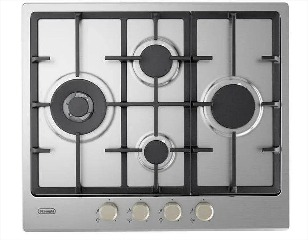 Delonghi piano cottura, YLG 60 RFX acciaio inossidabile per installazione a incasso 60 cm Gas 4 Fornello, i