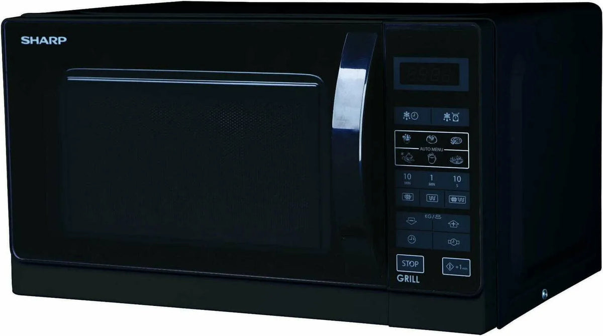 Sharp forno a microonde, R-742BKW dotato di grill 25L finitura nera 900W Touch Superficie Piana Piatto 31,5cm