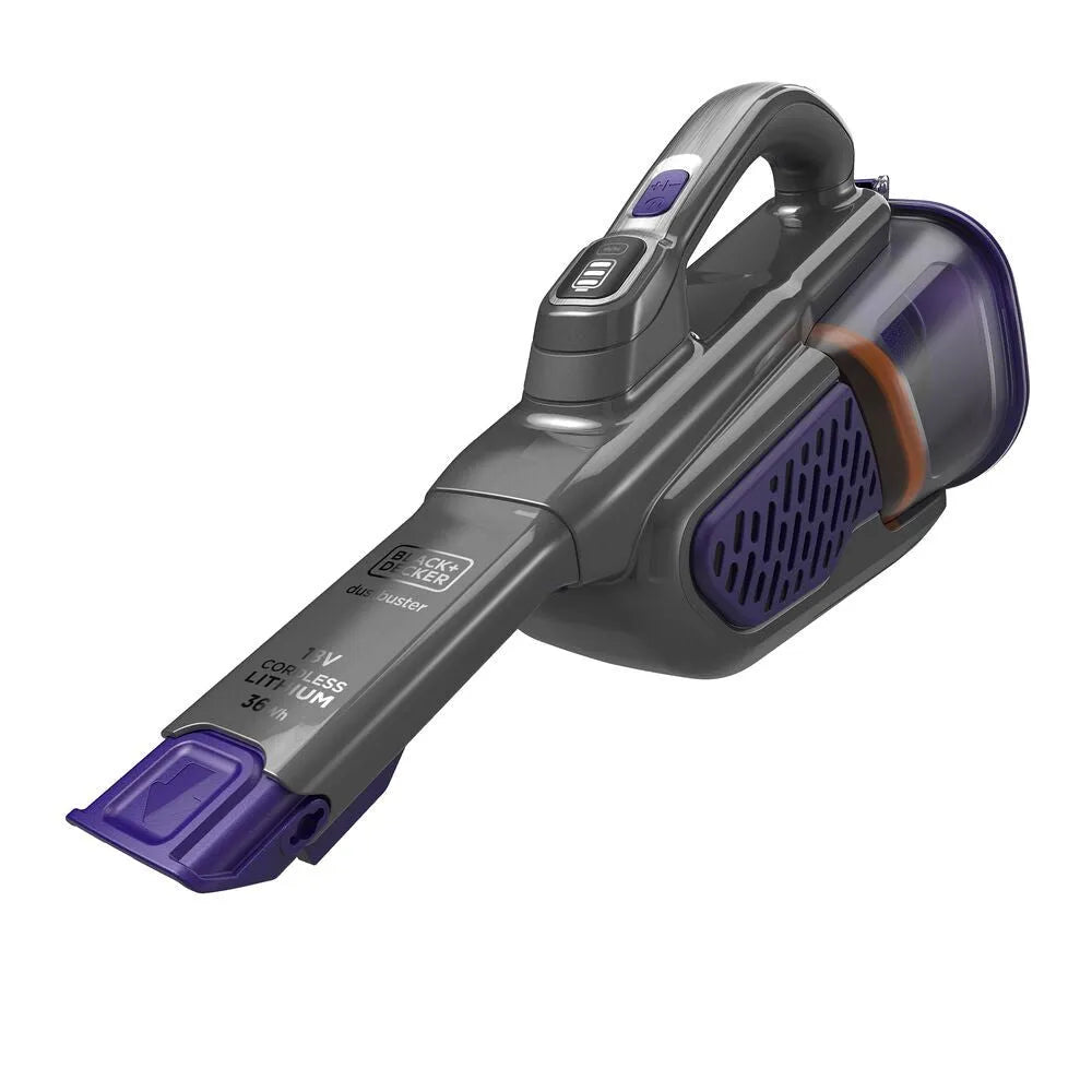 BLACK+DECKER aspirabriciole, BHHV520BFP Senza Filo Ciclonico Pet System finitura nera/Viola