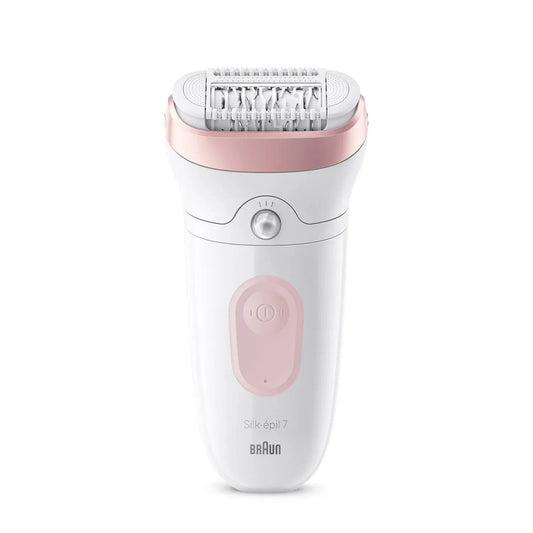Braun 7000, Silk-épil 7 Epilatore Elettrico Rosa e finitura bianca Wet & Dry Ricaricabile