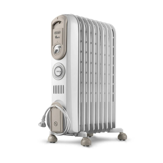 De'Longhi modello V550918T.WB, Riscaldatore Elettrico a Olio 1800W 9 Elementi finitura bianca