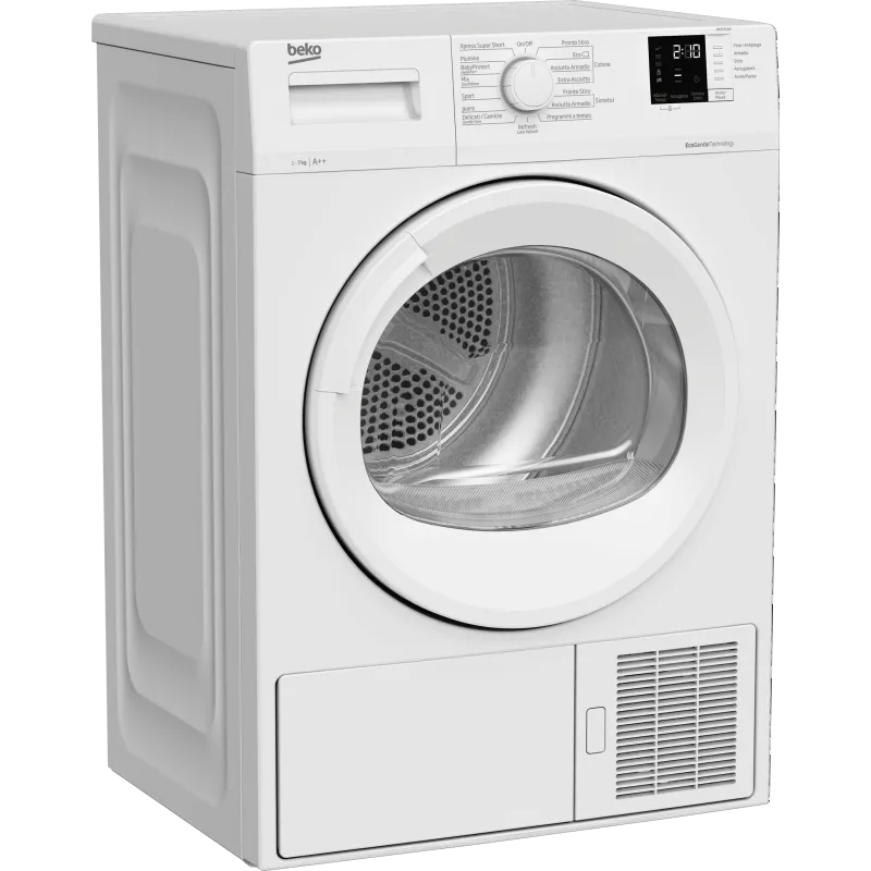 Beko asciugatrice, DRXS722W - Slim 7 kg a Pompa di Calore 15 programmi classe di efficienza energetica A++ finitura bianca