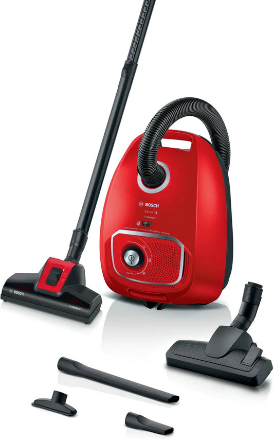 Bosch aspirapolvere, BGB41PET1 a Cilindro 700W 4L HEPA per Animali finitura rossa e finitura nera