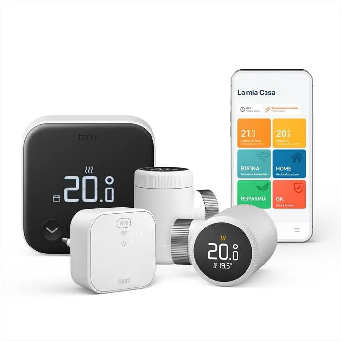 TADO, KIT TERMOSTATO X + 2 VALVOLE X, colore nero / bianco