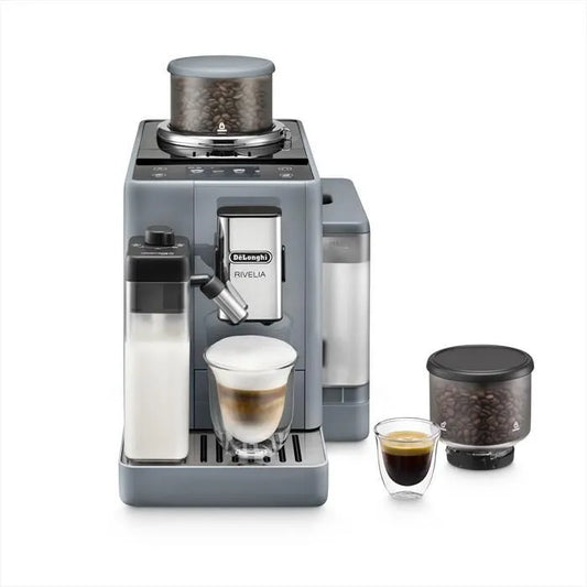 DE LONGHI macchina da caffè, automatica RIVELIA EXAM440.55.G-finitura grigia, pebble grey