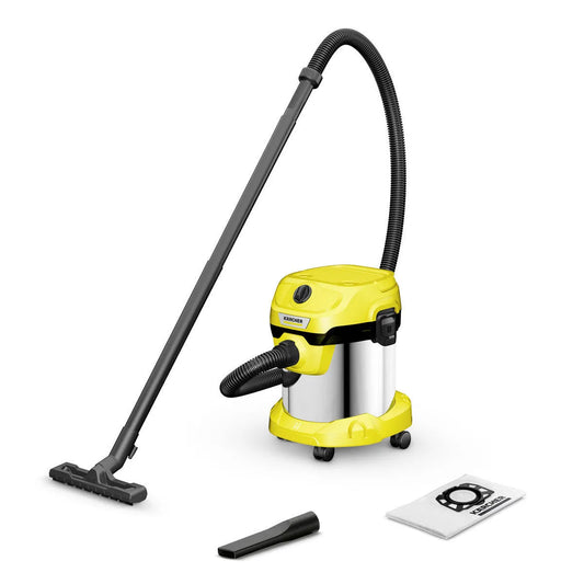 Kärcher, linea KWD 2 S V-15/4/18 Aspiratore Solidi/Liquidi 15L HEPA Acciaio/Giallo