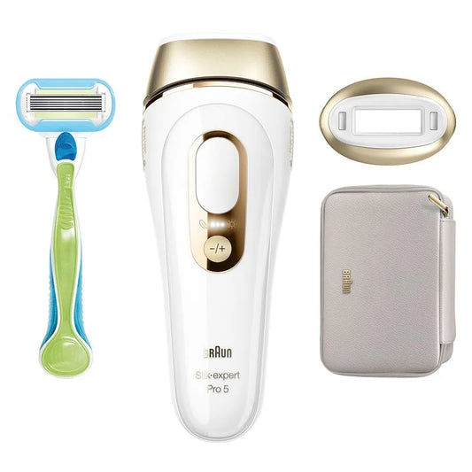 BRAUN epilatore a luce pulsata, epilatore a PL5052 finitura bianca/Argento