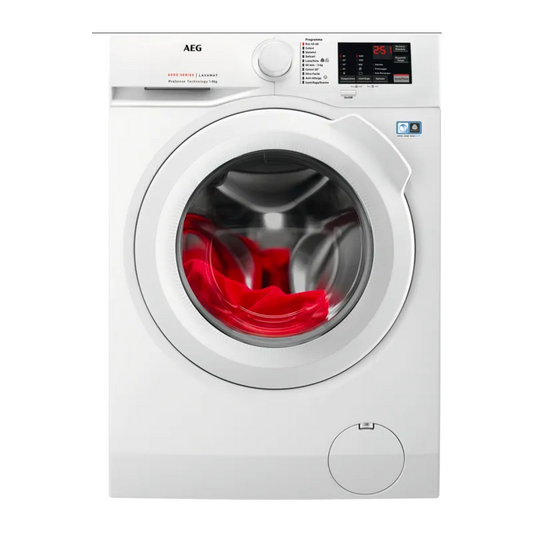 AEG lavatrice, L6FBI48W - Libera InstallazioneSerie 6000 Prosense 8Kg 1400Giri Motore Inverter classe di efficienza energetica A Bianca