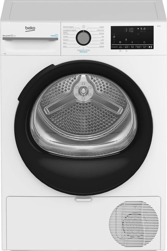 Beko asciugatrice, BMGT491SBI_IT 9kg classe di efficienza energetica C Motore Inverter Vapore finitura bianca