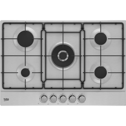 Beko, linea modello HIAW75224SXE - Piano a Gas con PractiClean 4 Bruciatori 1 Wok 75 cm