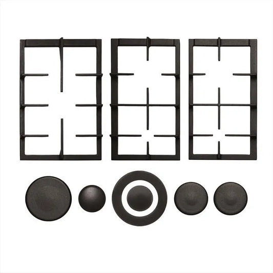 Glem Gas, 9N85GH Kit 2 griglie in ghisa, colore nero