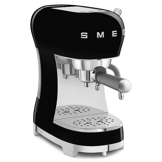 SMEG modello Caffu00e8 u2013 ECF02BLEU, Macchina da Espresso 50's Style finitura nera LUCIDO