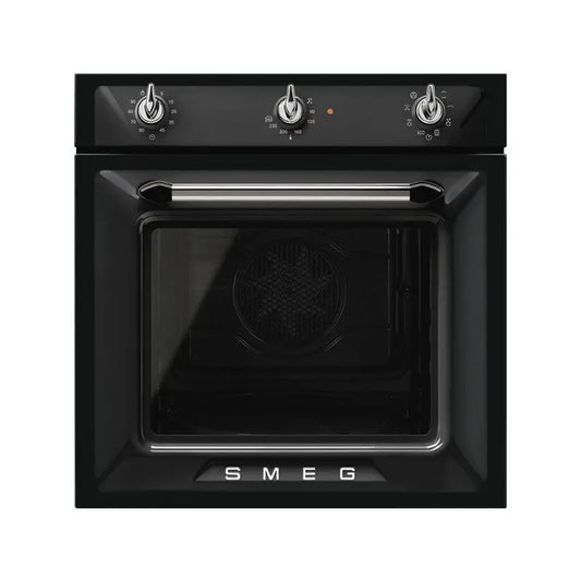 SMEG forno, SF6905N1 - per installazione a incasso 60 cm finitura nera Termoventilato Pulizia Vapor Clean classe di efficienza energetica A