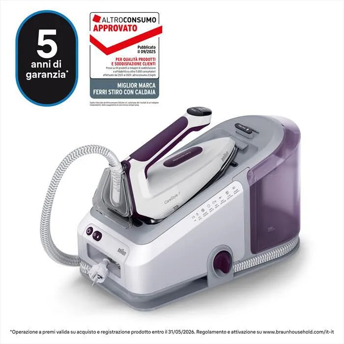 BRAUN SISTEMA STIRANTE CARESTYLE 7 -finitura bianca viola IS7266VI